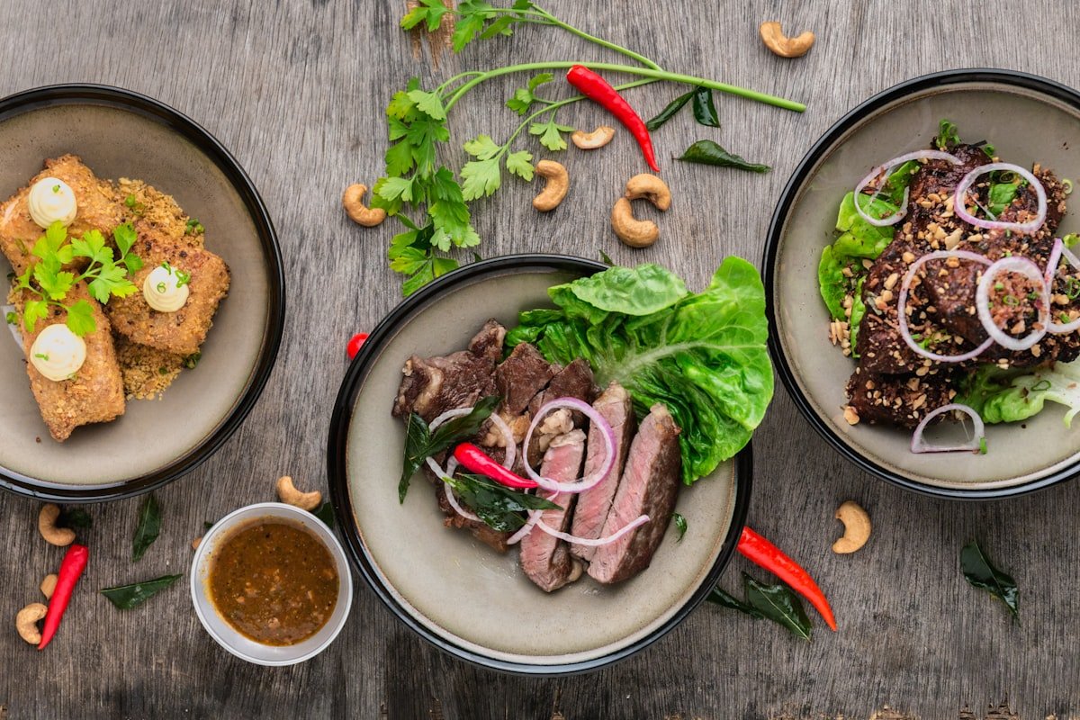 Home-cooked meal spread on a table